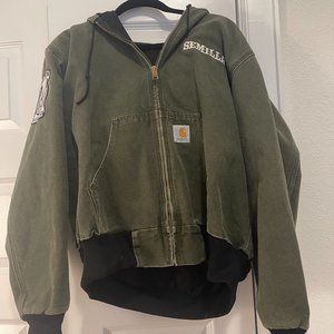 Vintage Carhartt Hooded Zip Up Jacket - Personalized Patches & Embroidery